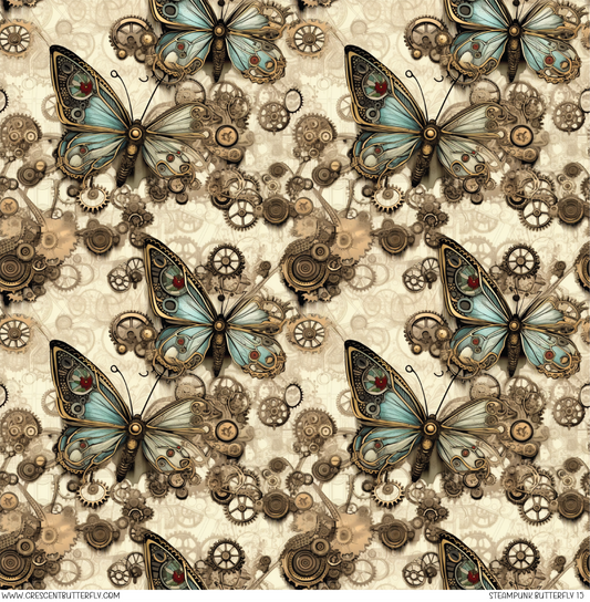 Steampunk Butterfly 15 Pattern Vinyl Sheet/Wrap