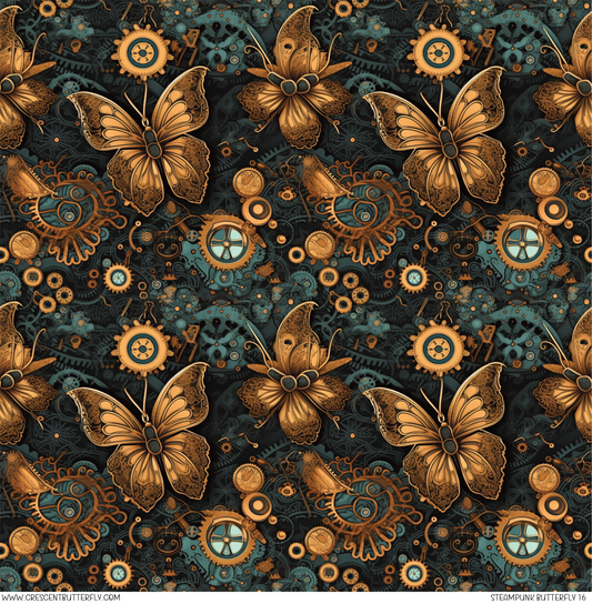 Steampunk Butterfly 16 Printed Vinyl Sheet/Wrap