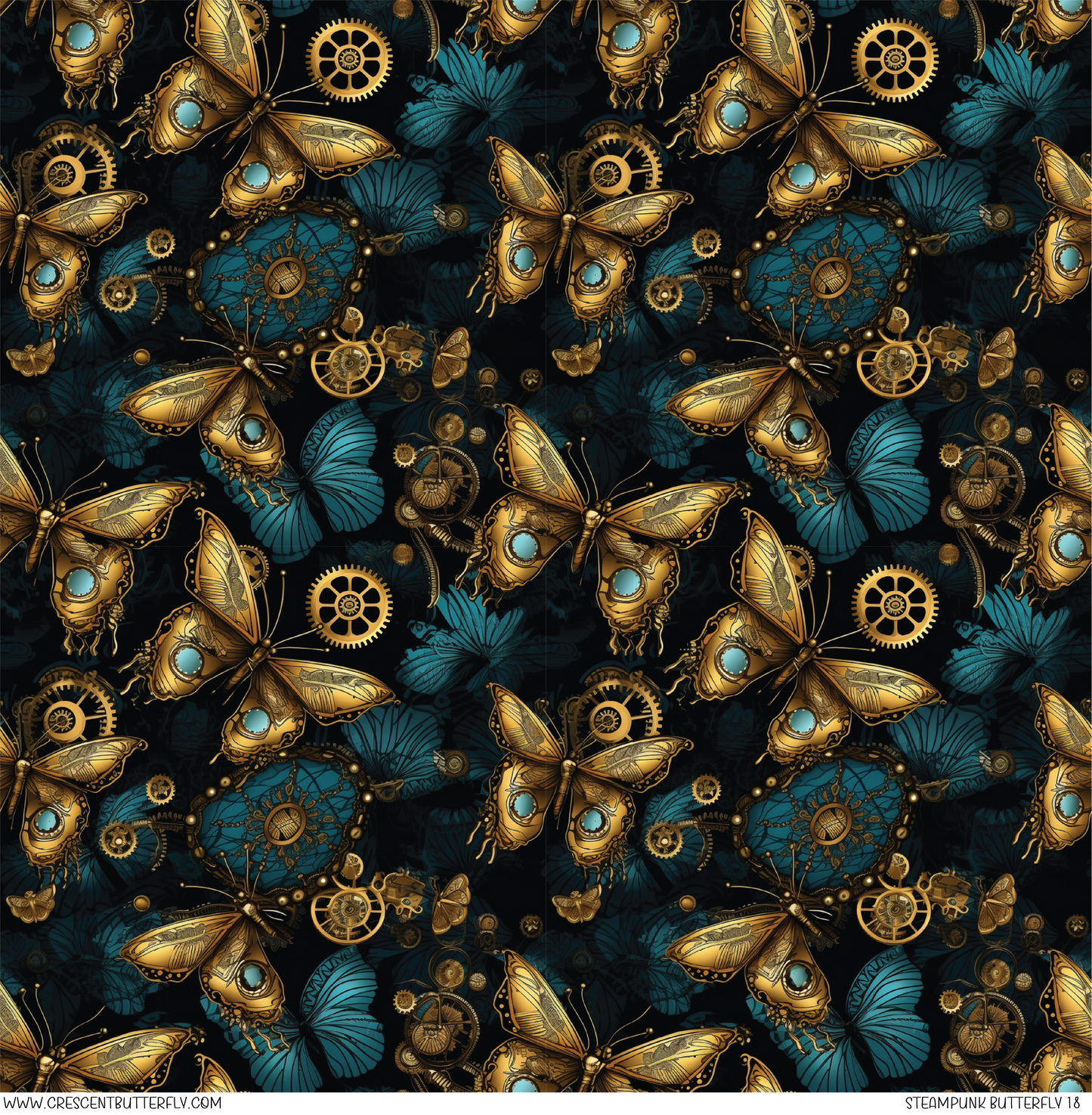 Steampunk Butterfly 18 Pattern Vinyl Sheet/Wrap