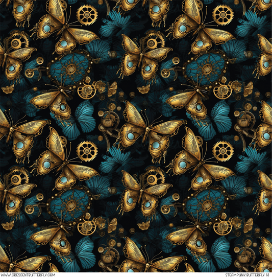 Steampunk Butterfly 18 Pattern Vinyl Sheet/Wrap