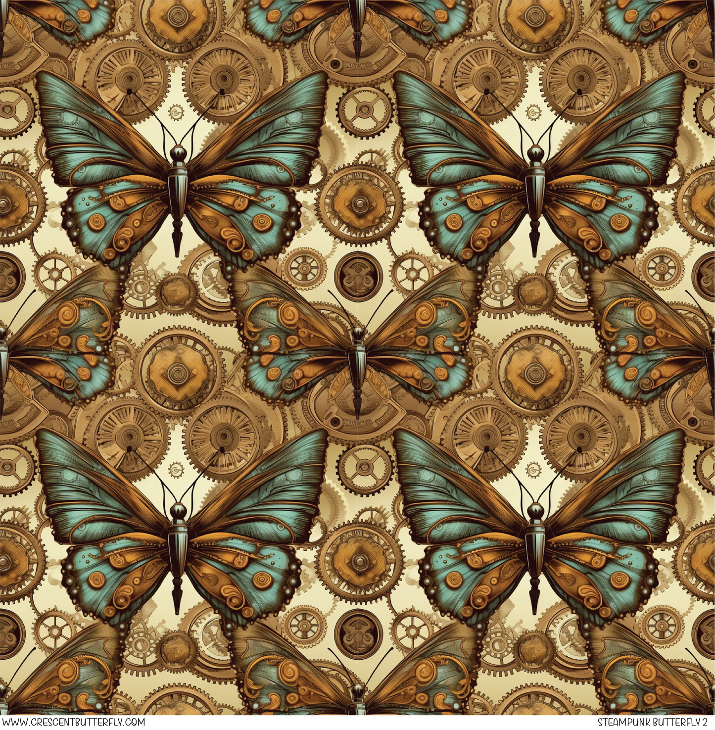 Steampunk Butterfly 2 Pattern Vinyl Sheet/Wrap