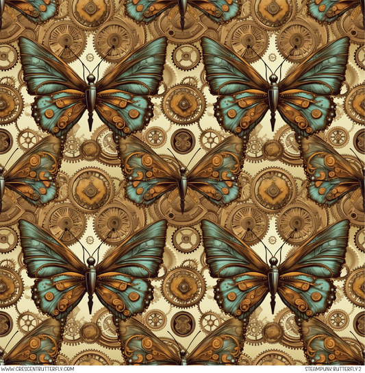 Steampunk Butterfly 2 Pattern Vinyl Sheet/Wrap