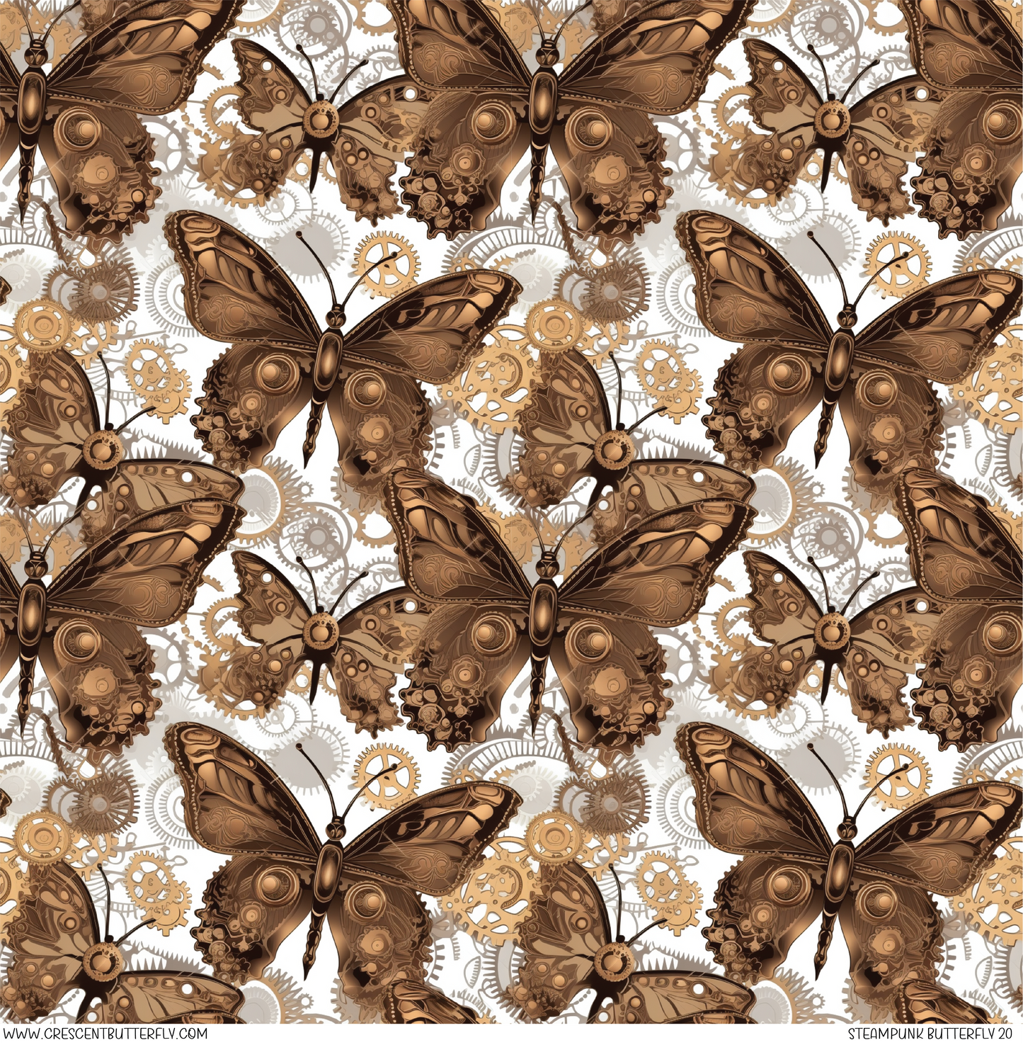 Steampunk Butterfly 20 Pattern Vinyl Sheet/Wrap