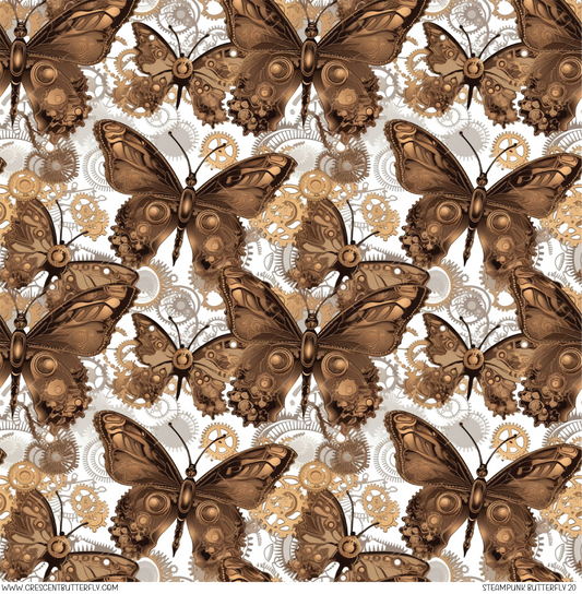 Steampunk Butterfly 20 Pattern Vinyl Sheet/Wrap