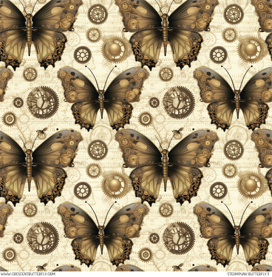 Steampunk Butterfly 3 Pattern Vinyl Sheet/Wrap