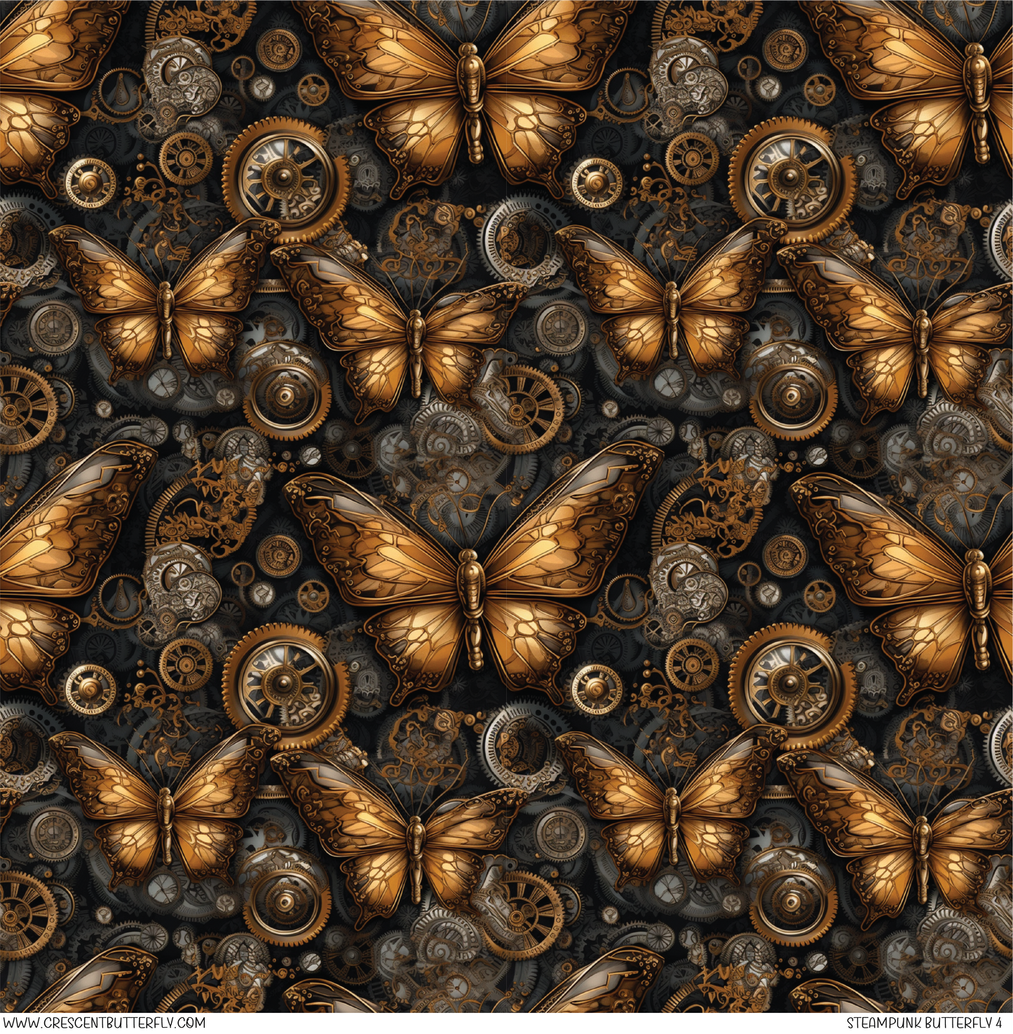 Steampunk Butterfly 4 Pattern Vinyl Sheet/Wrap