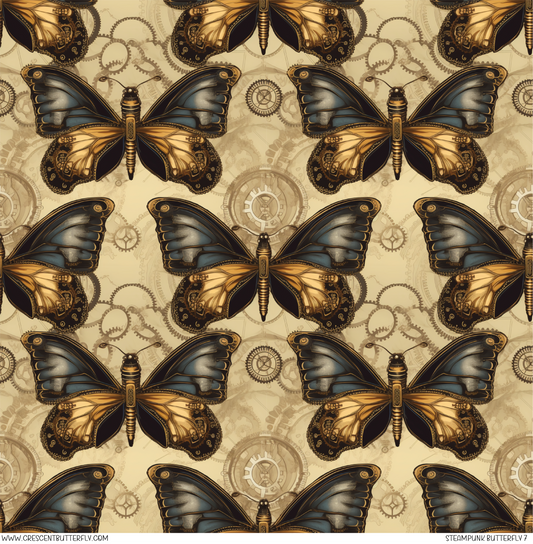 Steampunk Butterfly 7 Printed Vinyl Sheet/Wrap