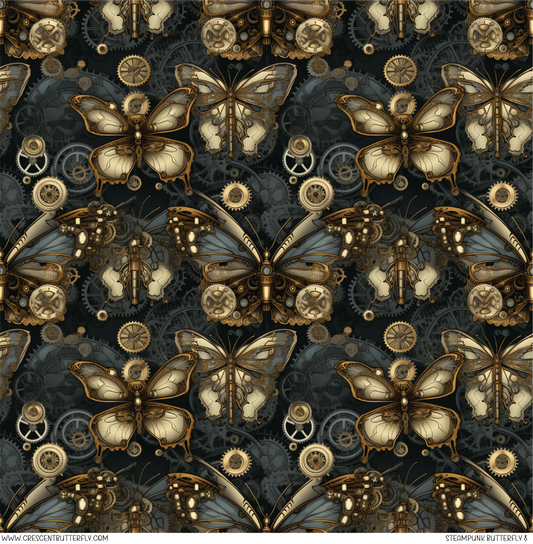 Steampunk Butterfly 8 Pattern Vinyl Sheet/Wrap