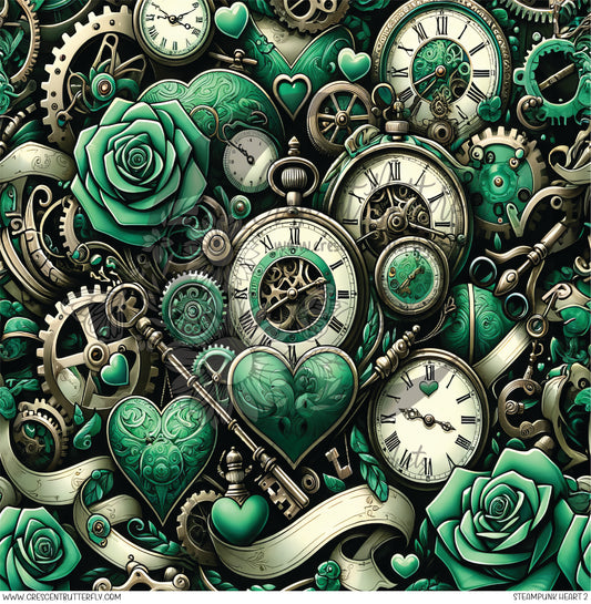 Steampunk Heart 2 Printed Vinyl Sheet/Wrap