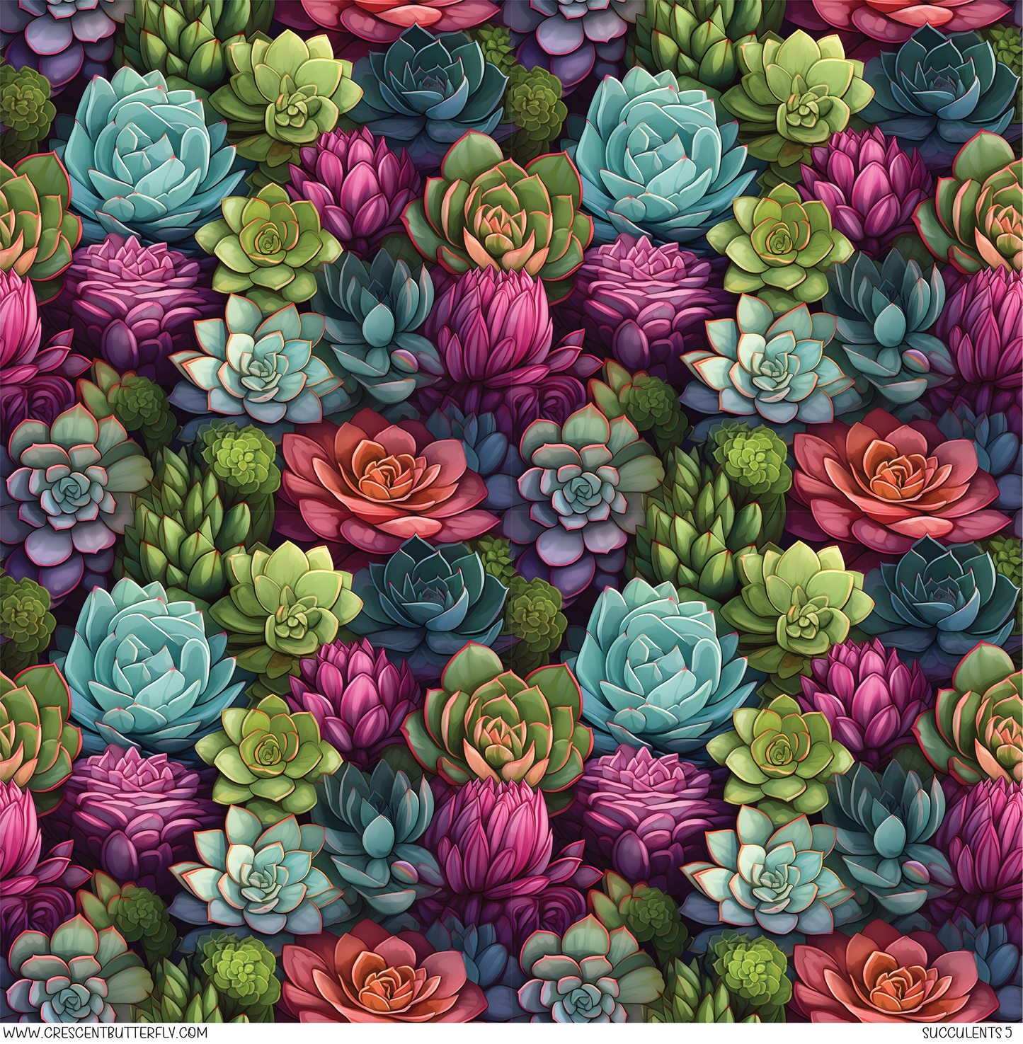 Succulents 5 Printed Vinyl Sheet/Wrap