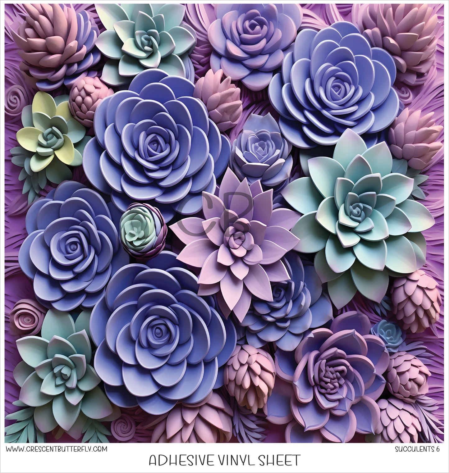 Succulents 6 3D Printed Vinyl Sheet/Wrap