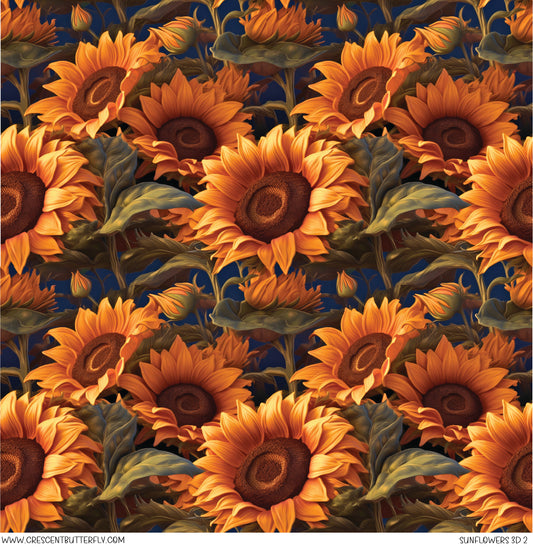 Sunflowers 3D 2 Printed Vinyl Sheet/Wrap