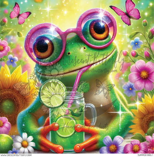 Summer Frog 1 Printed Vinyl Sheet/Wrap