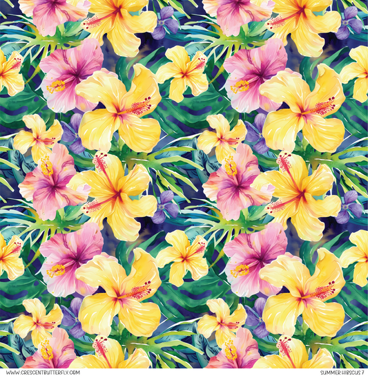 Summer Hibiscus 7 Printed Vinyl Sheet/Wrap