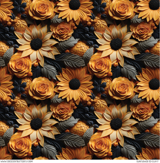 Sunflower 3D Clay 7 Printed Vinyl Sheet/Wrap