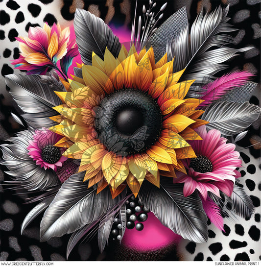 Sunflower Animal Print 1 Printed Vinyl Sheet/Wrap