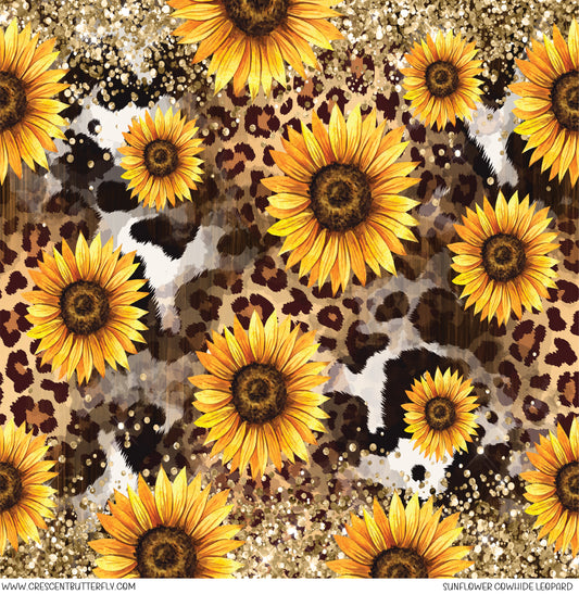 Sunflower Cowhide Leopard Printed Vinyl Sheet/Wrap