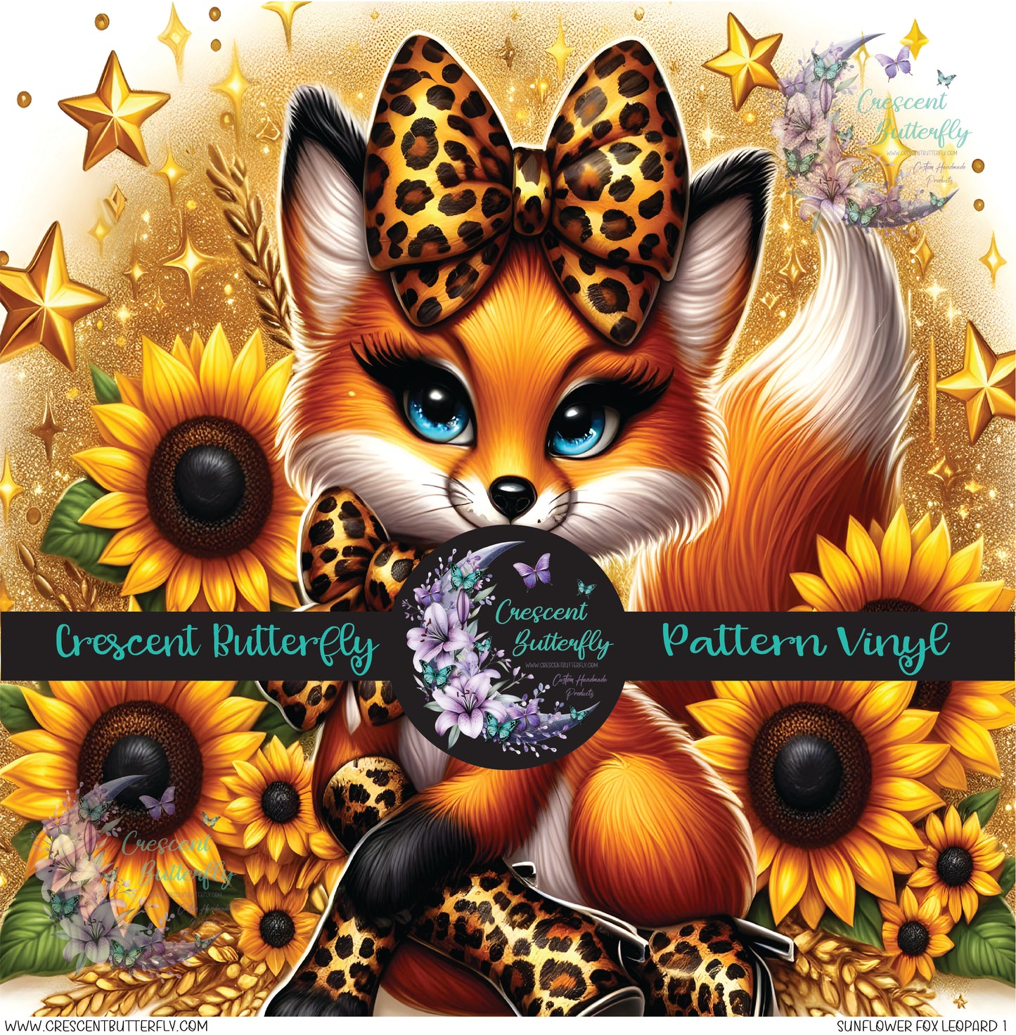 Sunflower Fox Leopard Printed Vinyl Sheet/Wrap