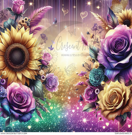 Sunflower Rose 25 Printed Vinyl Sheet/Wrap