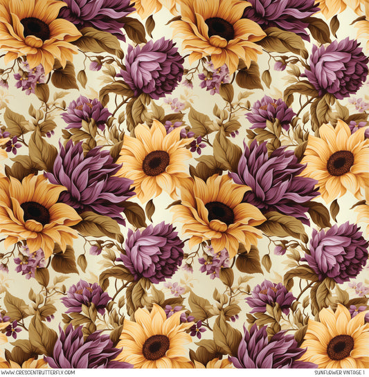 Sunflower Vintage 1 Printed Vinyl Sheet/Wrap