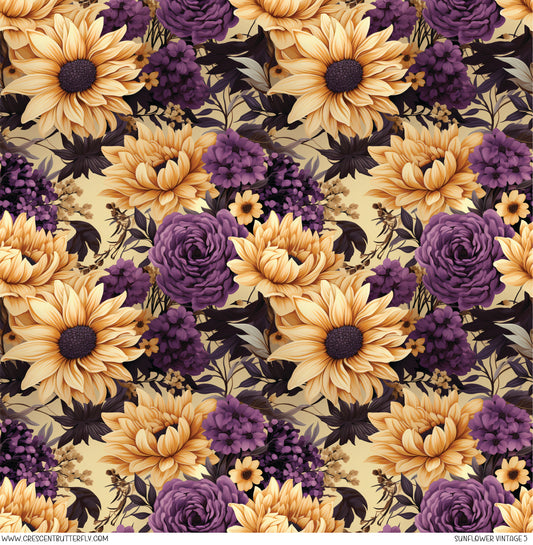 Sunflower Vintage 5 Printed Vinyl Sheet/Wrap