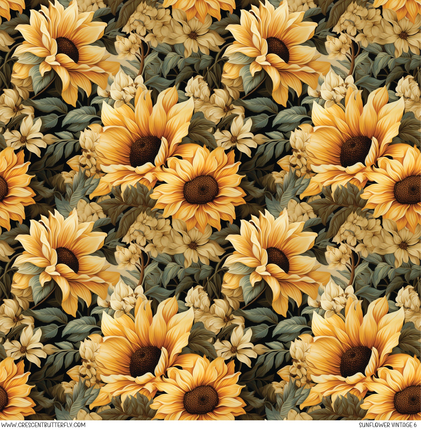 Sunflower Vintage 6 Printed Vinyl Sheet/Wrap