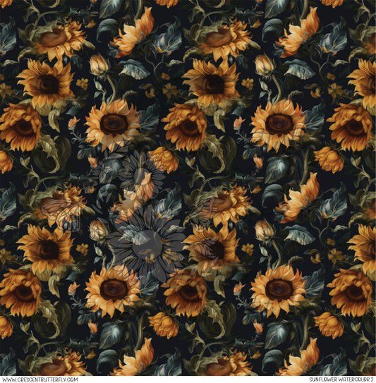 Sunflower Watercolor 2 Printed Vinyl Sheet/Wrap
