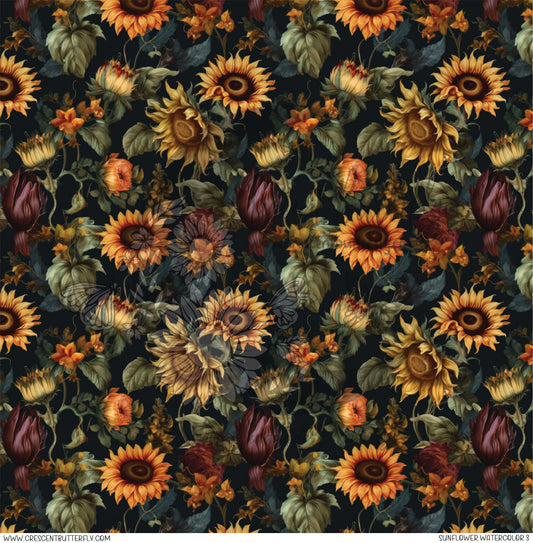 Sunflower Watercolor 3 Printed Vinyl Sheet/Wrap