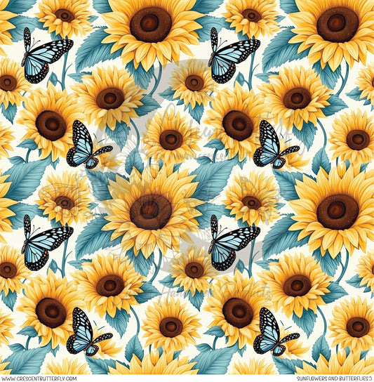 Sunflowers and Butterflies 5 Printed Vinyl Sheet/Wrap