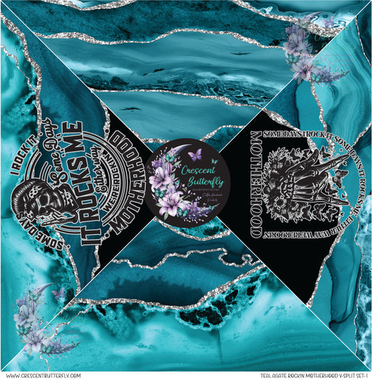 Teal Agate Rockin Motherhood V-Split Set-1 Printed Vinyl Sheet/Wrap
