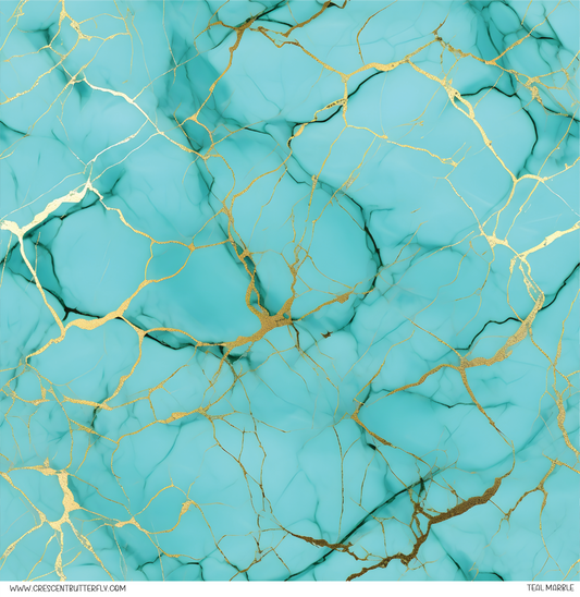 Teal Marble Vinyl Sheet/Wrap