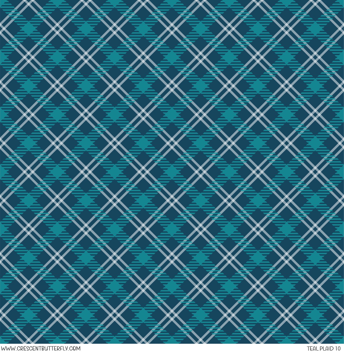 Teal Plaid 10 Printed Vinyl Sheet/Wrap