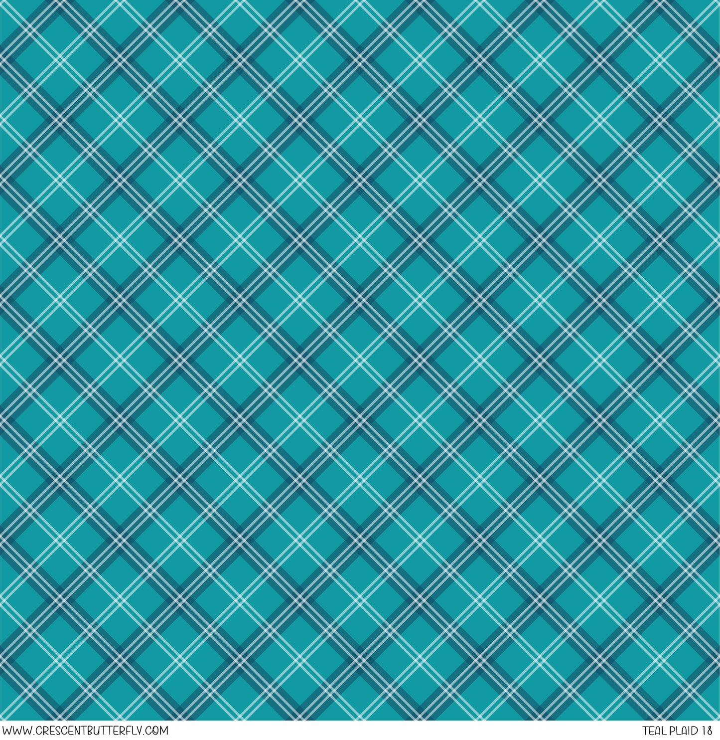 Teal Plaid 18 Printed Vinyl Sheet/Wrap