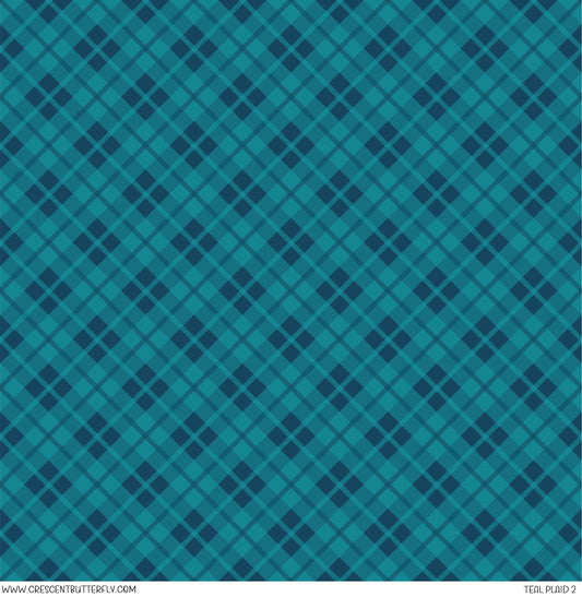 Teal Plaid 2 Printed Vinyl Sheet/Wrap