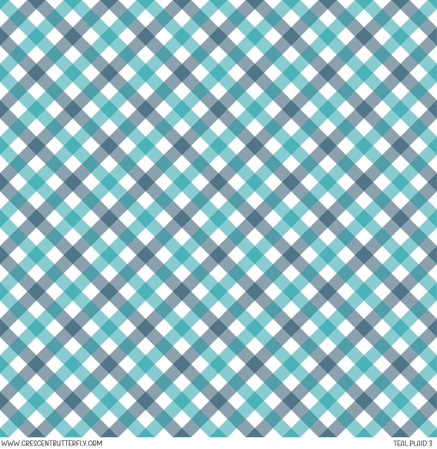 Teal Plaid 3 Printed Vinyl Sheet/Wrap