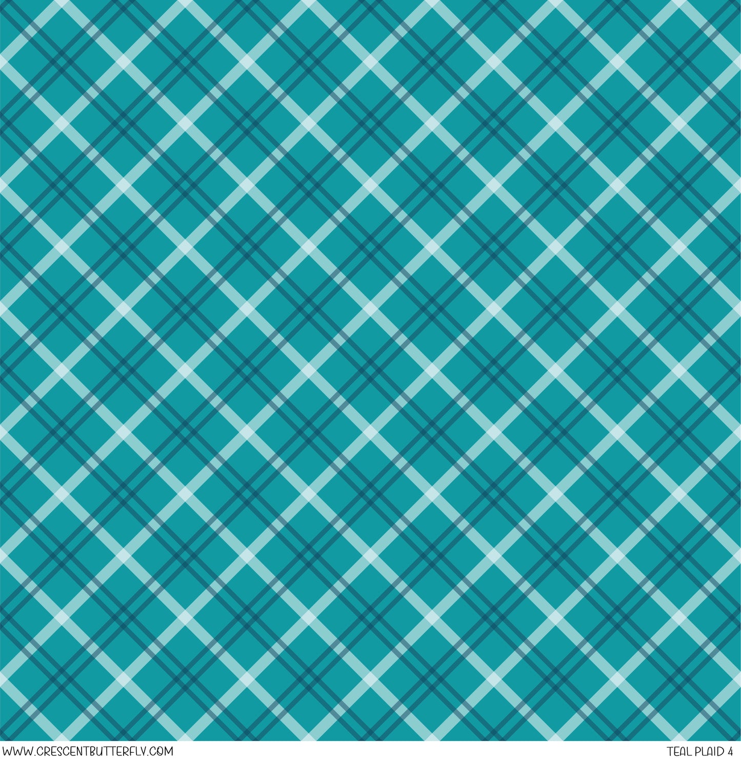 Teal Plaid 4 Printed Vinyl Sheet/Wrap