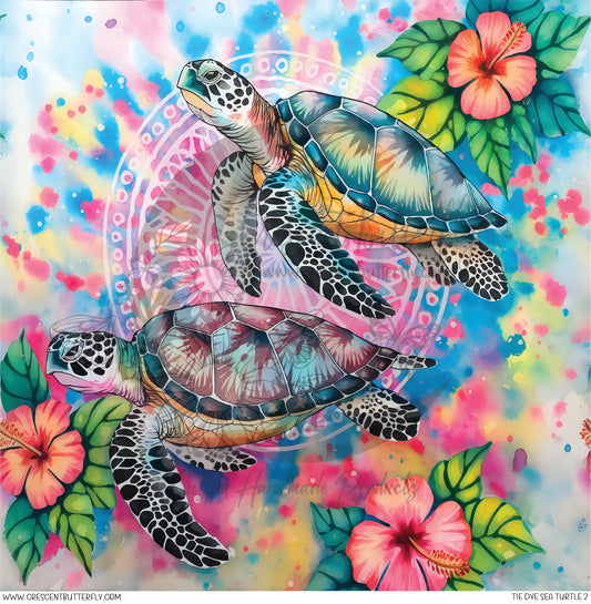Tie Dye Sea Turtle 2 Printed Vinyl Sheet/Wrap