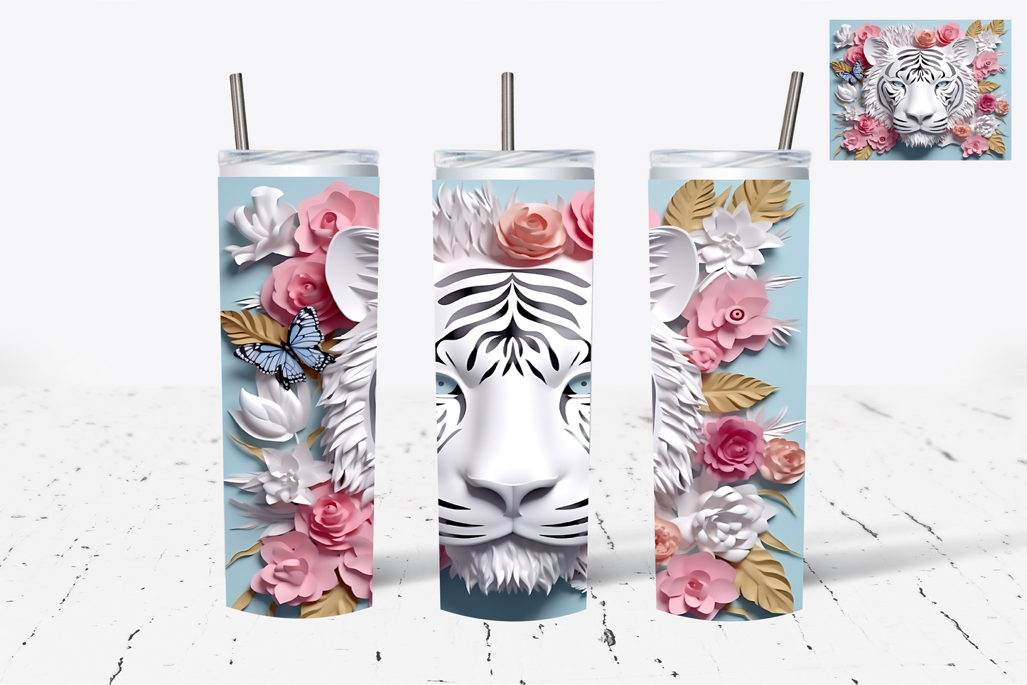 Tiger 3D Sublimation Tumbler