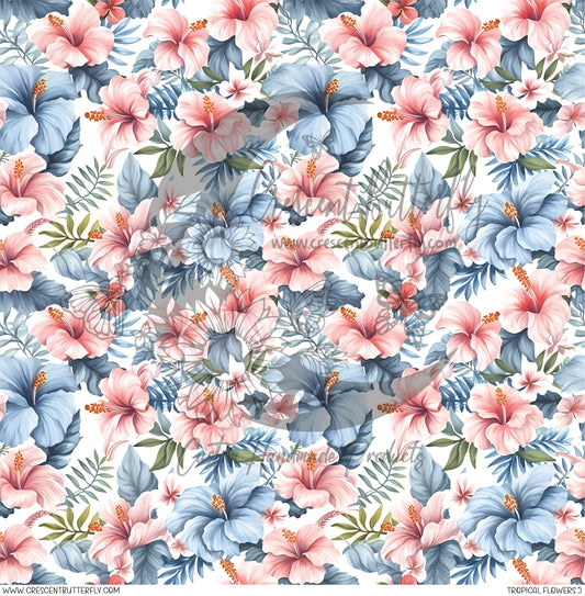 Tropical Flowers 5 Printed Vinyl Sheet/Wrap