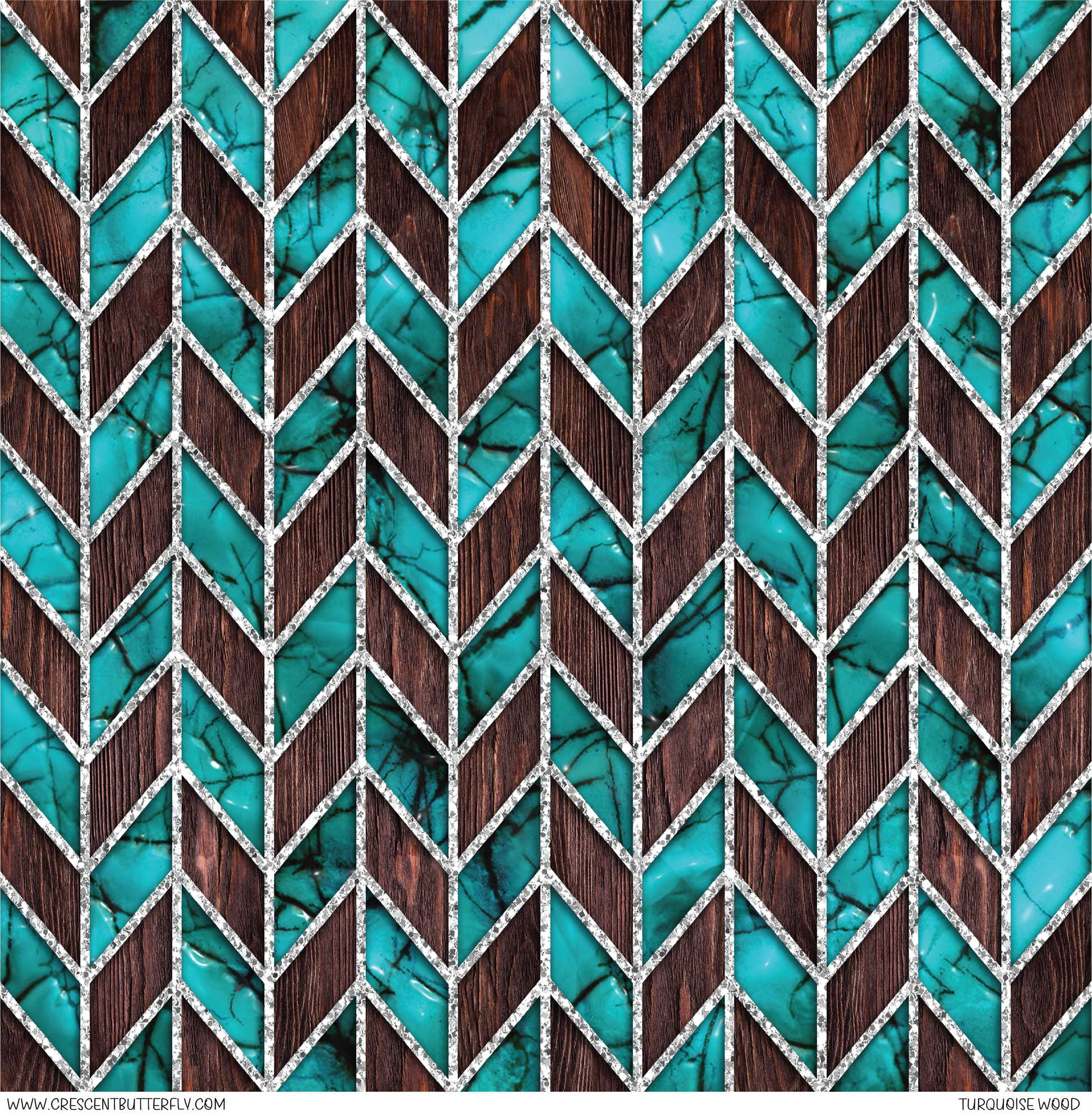 Turquoise Wood Pattern Vinyl