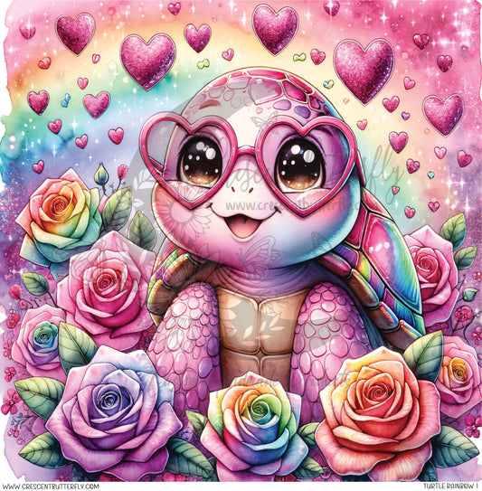 Turtle Rainbow 1 Printed Vinyl Sheet/Wrap