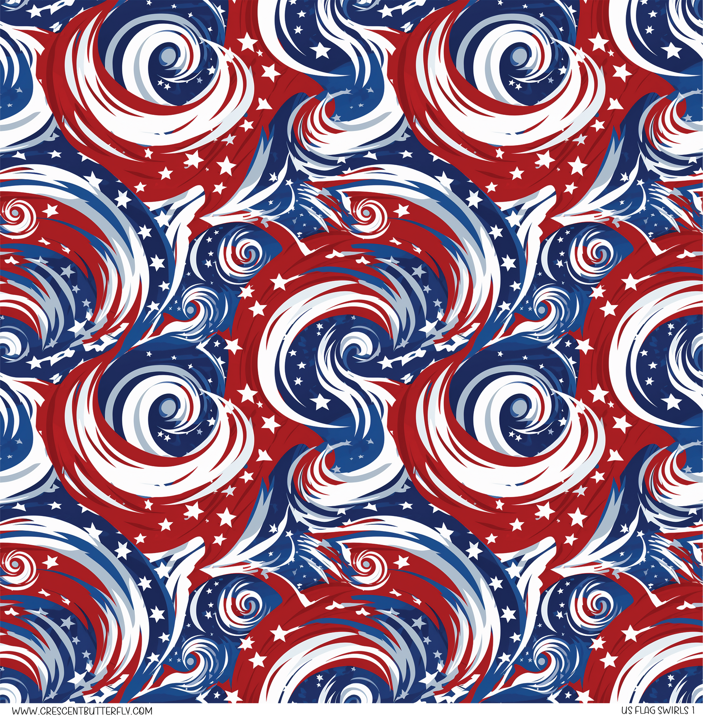 US Flag Swirls 1 Pattern Vinyl Sheet/Wrap