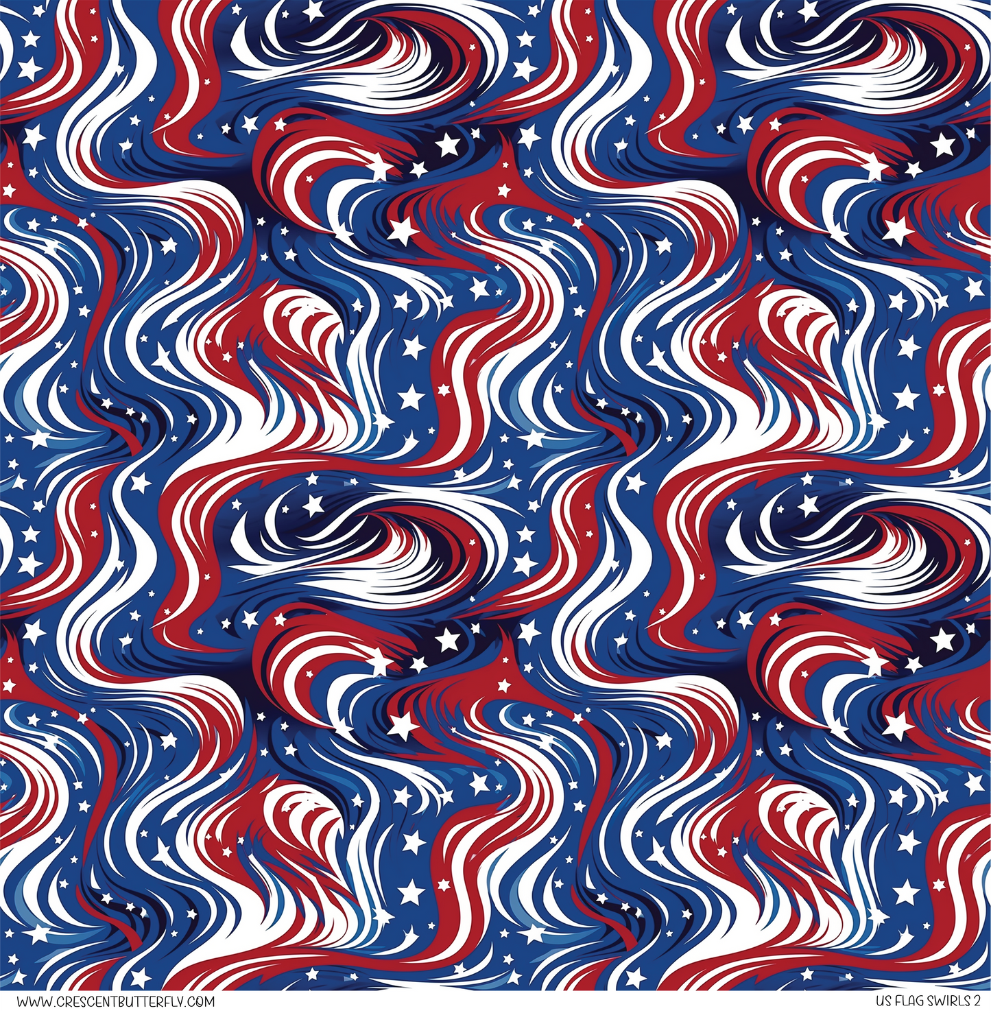 US Flag Swirls 2 Pattern Vinyl Sheet/Wrap