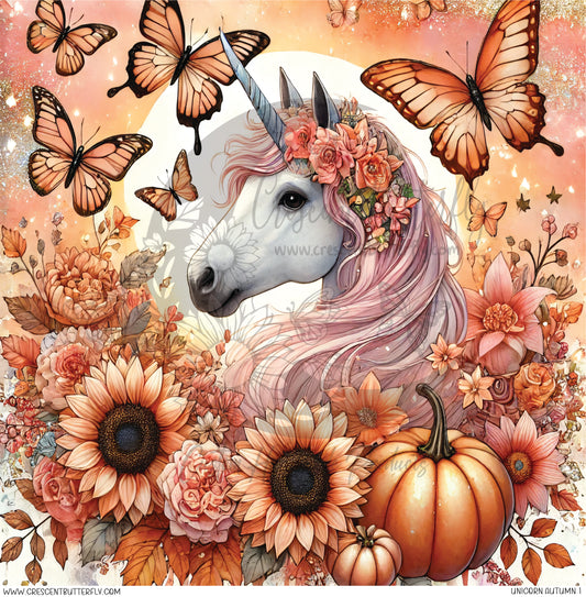 Unicorn Autumn 1 Printed Vinyl Sheet/Wrap