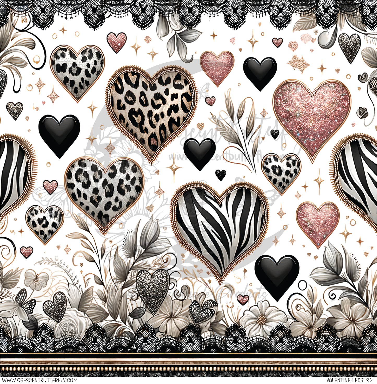 Valentine Hearts 2 Printed Vinyl Sheet/Wrap