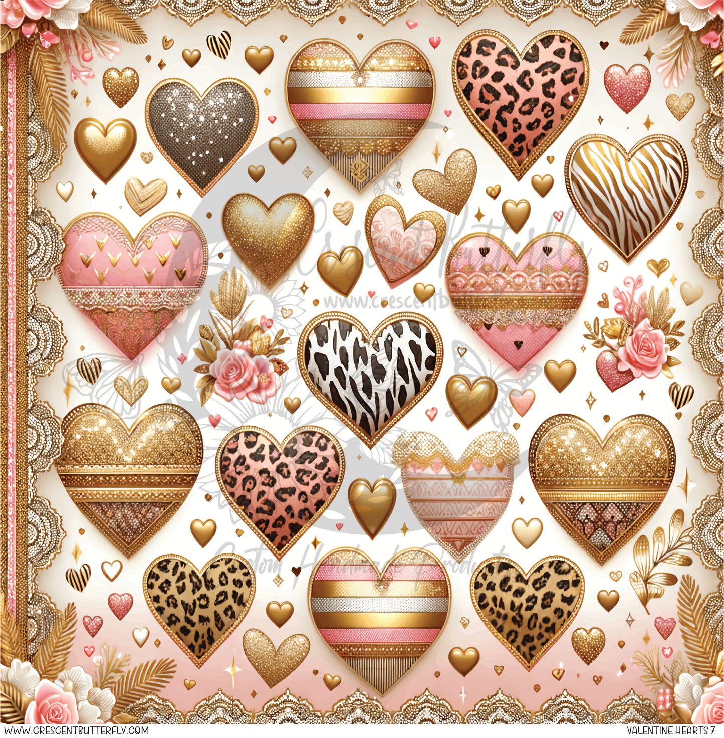 Valentine Hearts 7 Printed Vinyl Sheet/Wrap