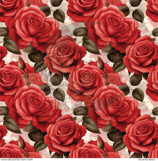 Valentine Roses 1 Printed Vinyl Sheet/Wrap