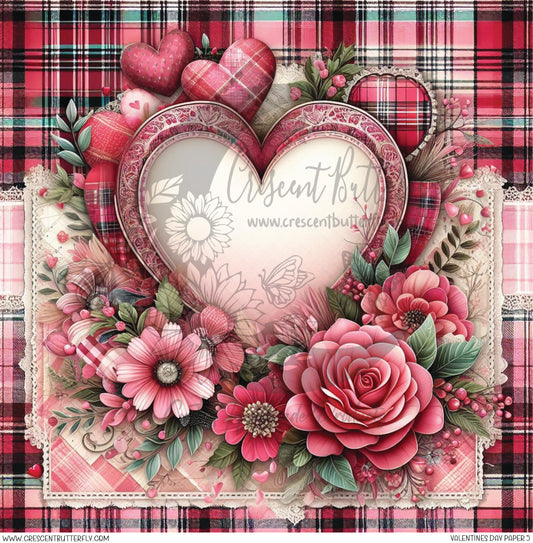 Valentines Day Paper 5 Printed Vinyl Sheet/Wrap