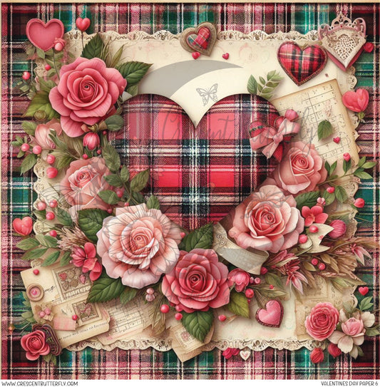 Valentines Day Paper 6 Printed Vinyl Sheet/Wrap