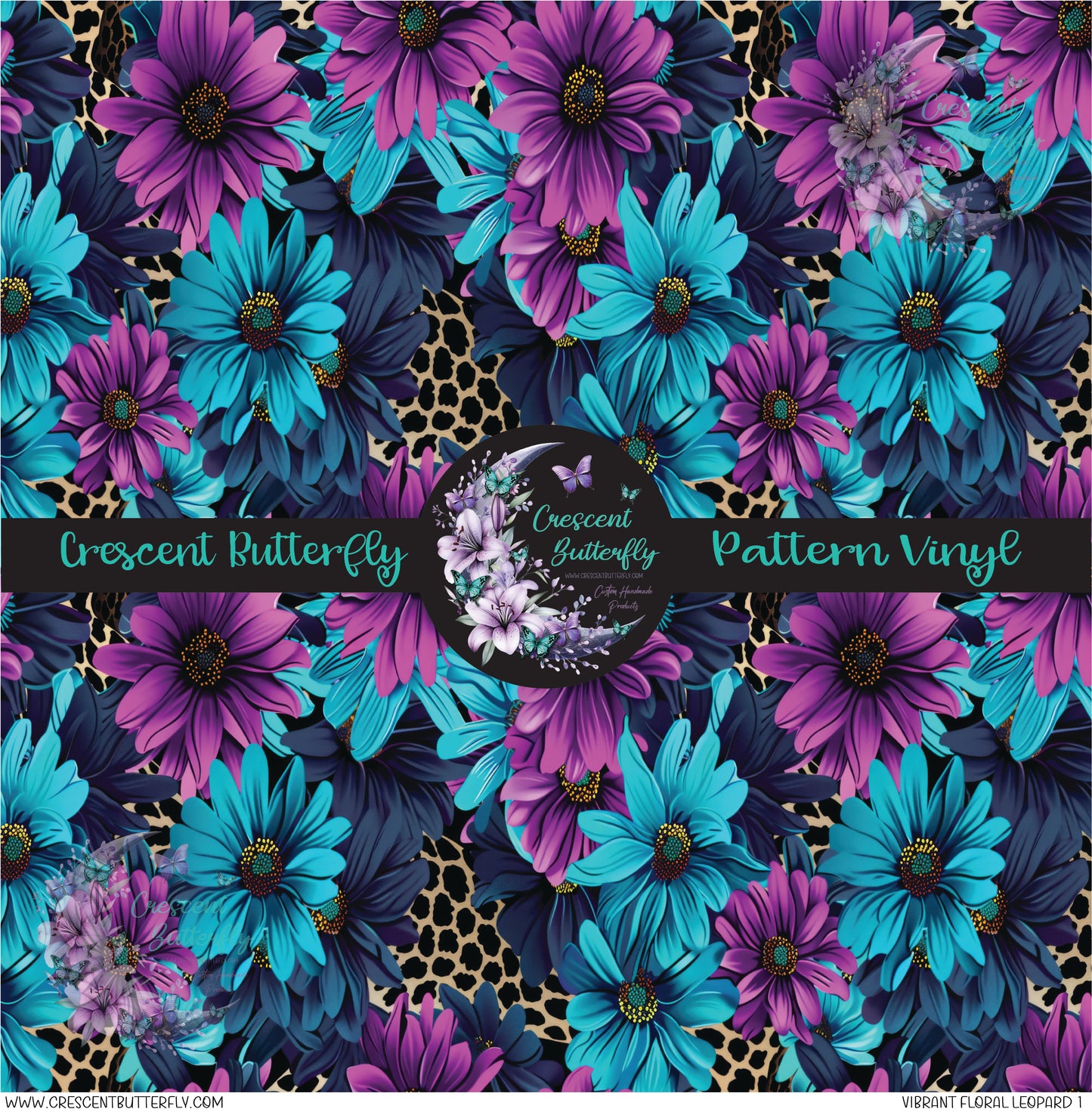 Vibrant Floral Leopard 1 Printed Vinyl Sheet/Wrap